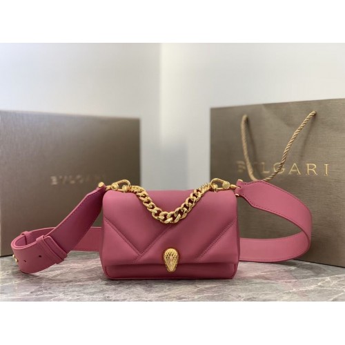 Geantă mică crossbody din piele Bvlgari Serpenti Forever B219068 roz