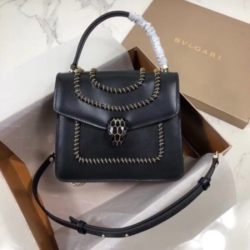 Geantă mică crossbody din piele Bvlgari Serpenti Forever B286999 neagră