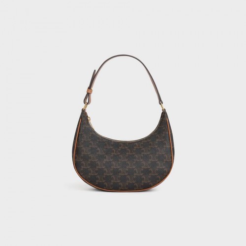 Geantă Celine Ava din pânză Triomphe CL93953 bej