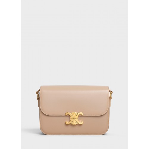 CELINE GEANTĂ MEDIE C DIN PIELE DE VIȚEL MATLASATĂ BICOLOR CL87253 Camel