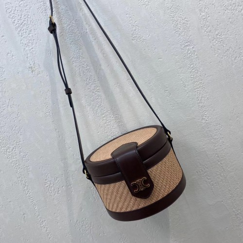 GEANTĂ CELINE MEDIE TAMBOUR DIN PÂNZĂ TRIOMPHE 195192 maro