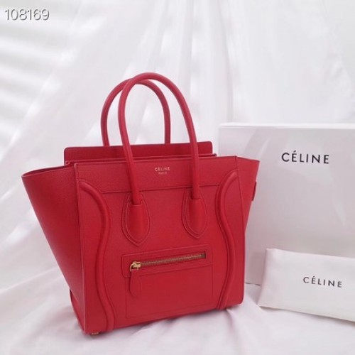 GEANTĂ CELINE MICRO LUGGAGE DIN PIELE DE MIEL LAMINATĂ 167793-10