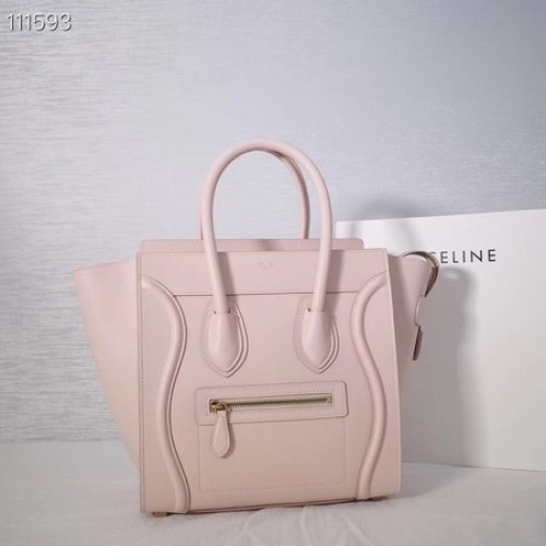 GEANTĂ CELINE MICRO LUGGAGE DIN PIELE DE MIEL LAMINATĂ 167793-23