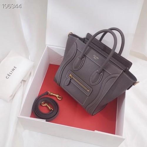 GEANTĂ CELINE NANO DIN PIELE DE MIEL LAMINATĂ 189244-14