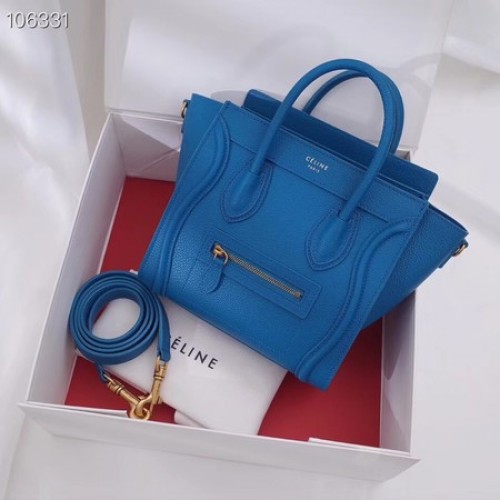 GEANTĂ CELINE NANO DIN PIELE DE MIEL LAMINATĂ 189244-17