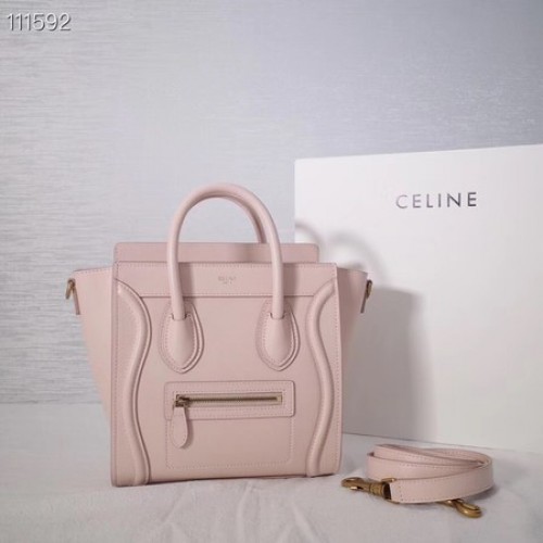 GEANTĂ CELINE NANO DIN PIELE DE MIEL LAMINATĂ 189244-22