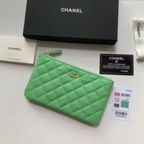 Geantă de mână CHANEL 19 Caviar Original din piele AP1060 verde