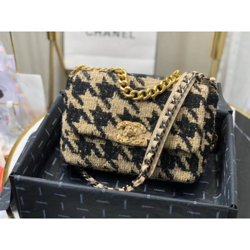 Geantă CHANEL 19 Flap AS1160 Negru și caisă