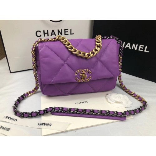 Geantă CHANEL 19 Flap AS1160 violet