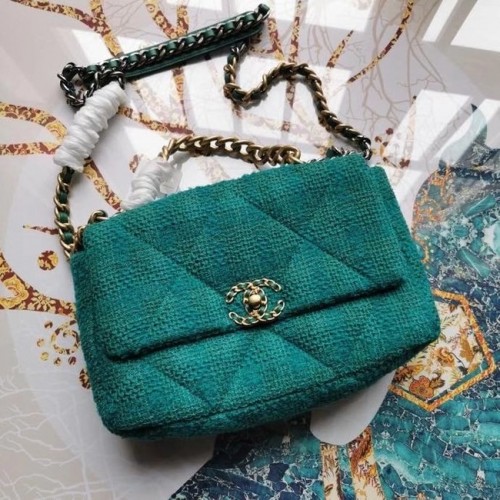 Geantă CHANEL 19 Flap AS1161 verde