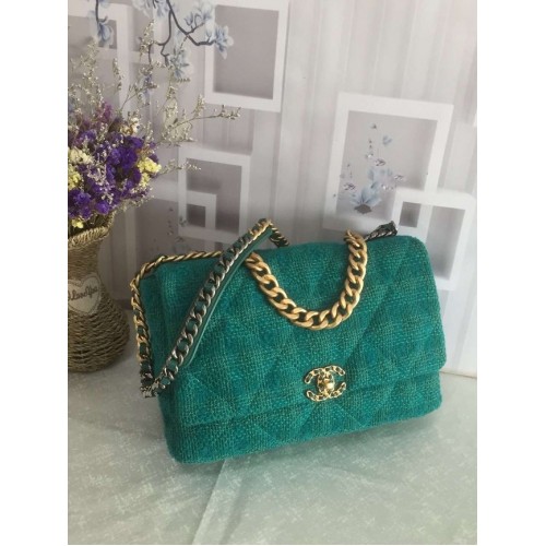Geantă CHANEL 19 Flap AS1162 verde