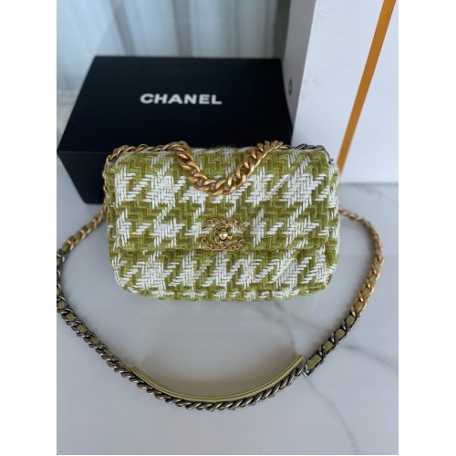 CHANEL 19 GEANTA MARE AS1160 Verde Ecru