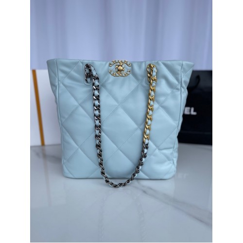 CHANEL 19 SAC DE CUMPĂRĂTURI AS3519 albastru deschis