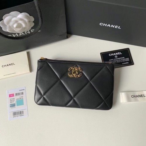 Geantă de mână CHANEL 19 Sheepskin Original din piele AP1059 neagră
