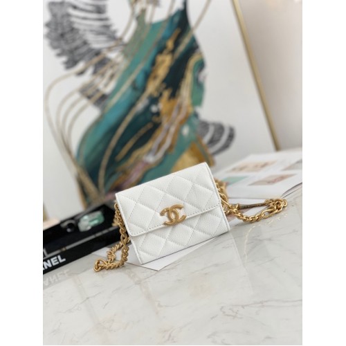 CHANEL CLUTCH CU LANȚ 81156 ALB