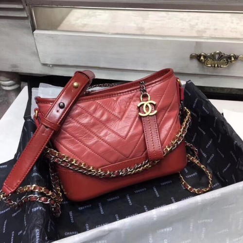 Geantă hobo CHANEL GABRIELLE Original din piele A93841 roșie