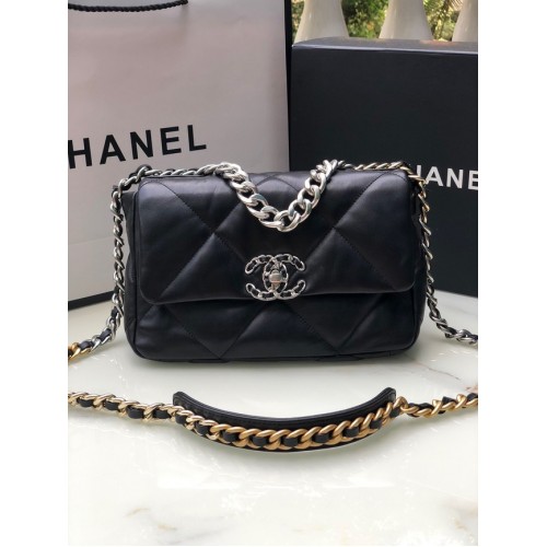 Geantă CHANEL Lambskin 19 Flap AS1160 neagră