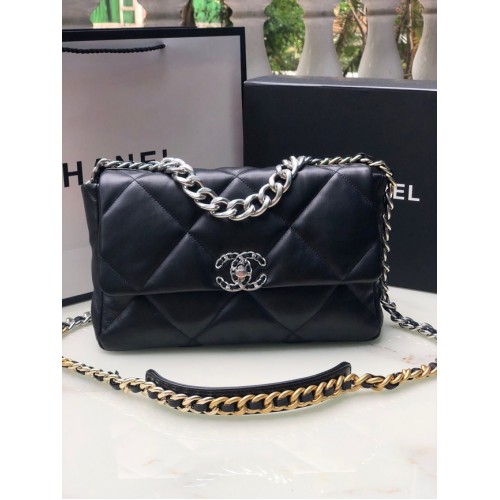 Geantă CHANEL Lambskin 19 Flap AS1161 neagră