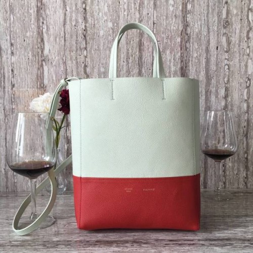 Genți Celine Cabas Phantom din piele de vițel C2204 gri și roșu