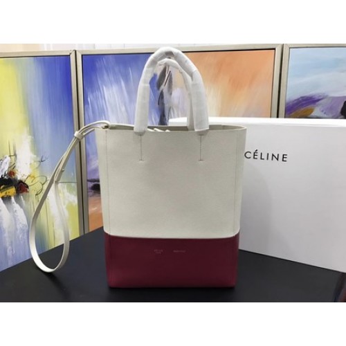 Genți Celine Cabas Phantom Original Leather C3365 Offwhite&Red