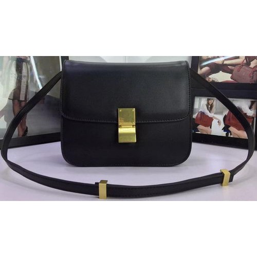 Geantă Celine Classic Box Flap din piele de vițel C88008 Negru