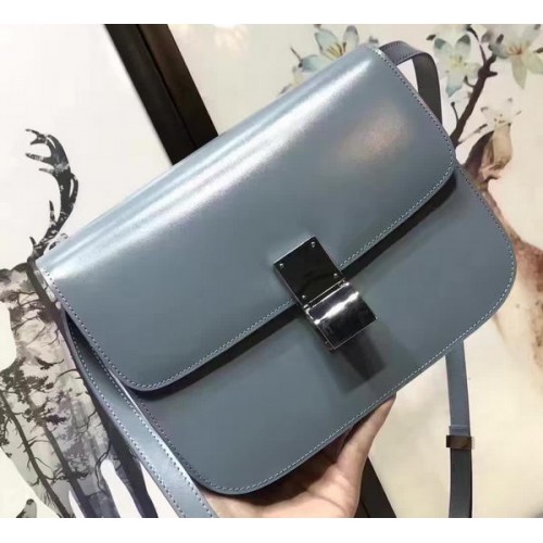 Geantă Celine Classic Box Flap din piele netedă C20447 SkyBlue