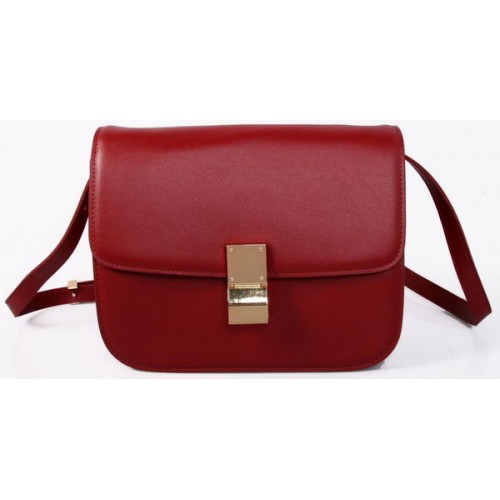 Geantă Celine Classic Box Small Flap din piele netedă C88007C Burgundy