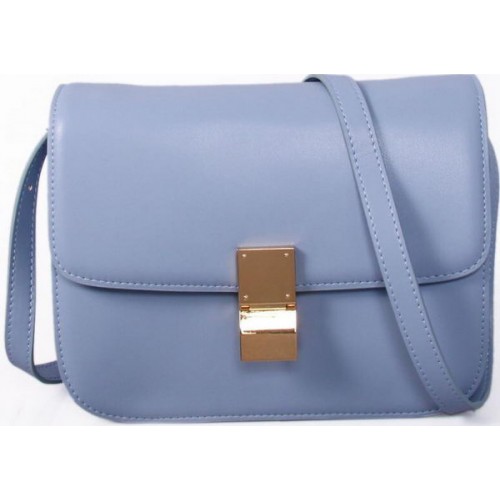 Geantă Celine Classic Box Small Flap din piele netedă C88007C SkyBlue