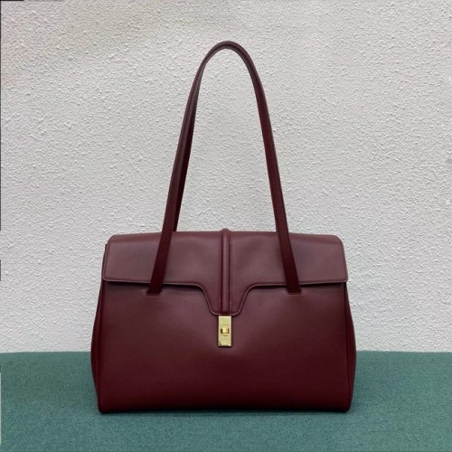 Celine GEANTĂ MARE SOFT 16 DIN PIELE DE VIȚEL SUPRE GRANATĂ 194043 Burgundy