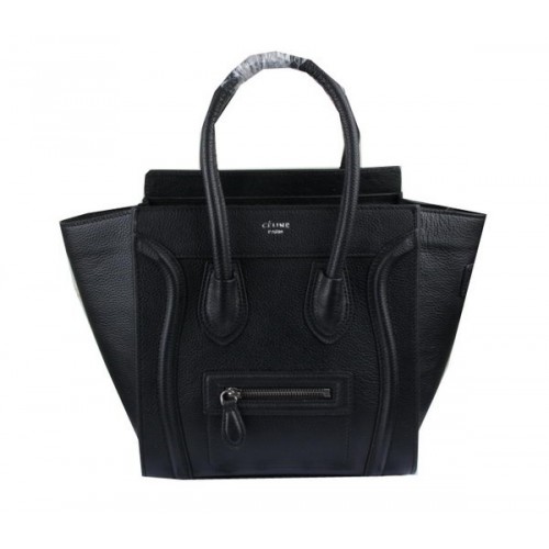 Geantă Celine Luggage Micro Boston Clemence din piele CT33081 neagră