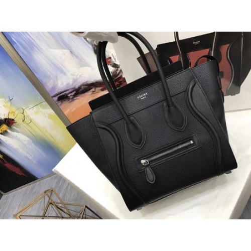 Geantă Celine Luggage Micro Tote din piele originală CLY33081M neagră