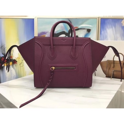 Geantă Celine Luggage Phantom Tote din piele de vițel CT3372 Vișiniu