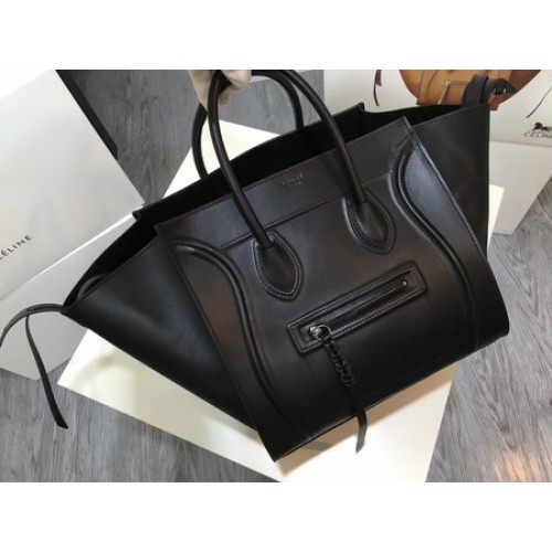 Geantă Celine Luggage Phantom Tote din piele netedă CT3372 Negru