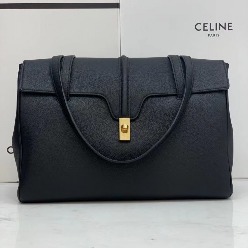 Celine GEANTĂ MEDIE SOFT 16 DIN PIELE DE VIȚEL NETEDĂ CR94043 neagră