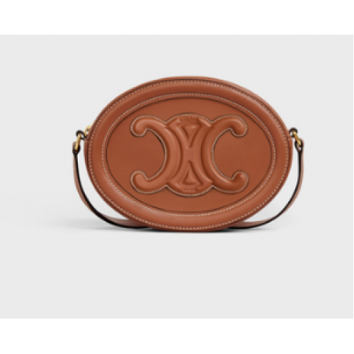 Celine GEANTĂ OVALĂ CUIR TRIOMPHE DIN PIELE DE VIȚEL NETEDĂ 198603 TAR