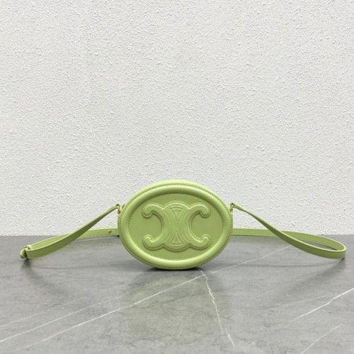 Celine GEANTĂ OVALĂ CUIR TRIOMPHE DIN PIELE DE VIȚEL NETEDĂ 198603 verde