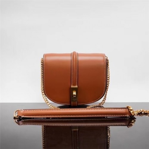 Celine TEEN CHAIN BESACE TRIOMPHE DIN PIELE DE VIȚEL STRĂLUCITOARE 10G453 TAR