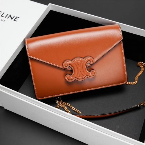 Celine TEEN CHAIN BESACE TRIOMPHE DIN PIELE DE VIȚEL STRĂLUCITOARE 10J733 TAR