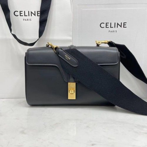 Celine TEEN SOFT 16 DIN PIELE DE VIȚEL NETEDĂ 196853 negru
