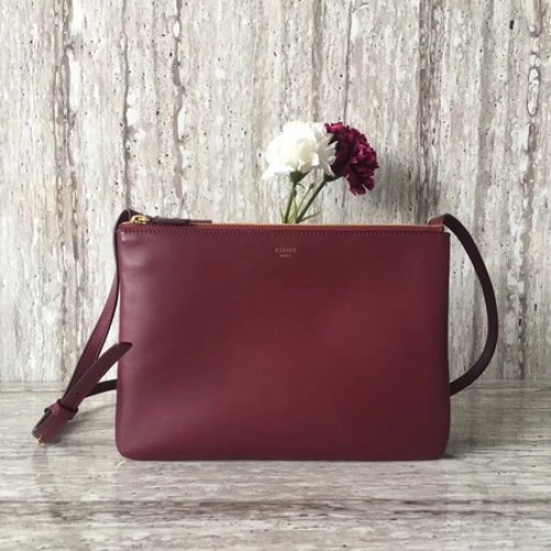 Geantă Celine Trio Crossbody Messenger C55421 Vișiniu