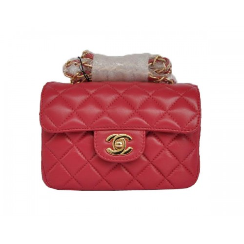 Geantă Chanel Classic mini Flap 1115 Rose Sheepskin Golden Hardware