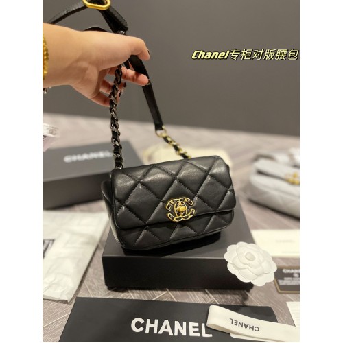Geantă Chanel 19 Belt Bag Original Sheepskin AS2388 Negru