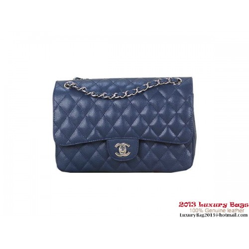 Geantă Chanel 2.55 Classic Flap, Albastru Regal, Modele Cannage Originale, Piele Argintie
