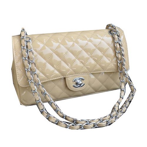 Geantă Chanel 2.55 Series din piele de oaie, culoare caisă, CHA1112 argintie