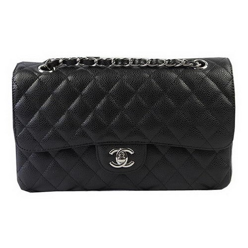Genți Chanel Seria 2.55 Negru Model Cannage Piele CFA1112 Argintiu