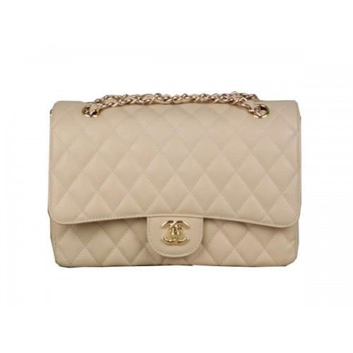 Geantă Chanel 2.55 Series Classic Flap 1112 Apricot Cannage Pattern Original Leather Gold