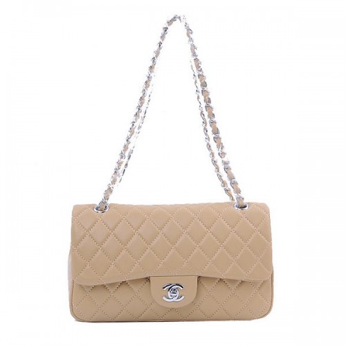 Geantă Chanel 2.55 Series Classic Flap 1112 Apricot Sheep Skin Silver