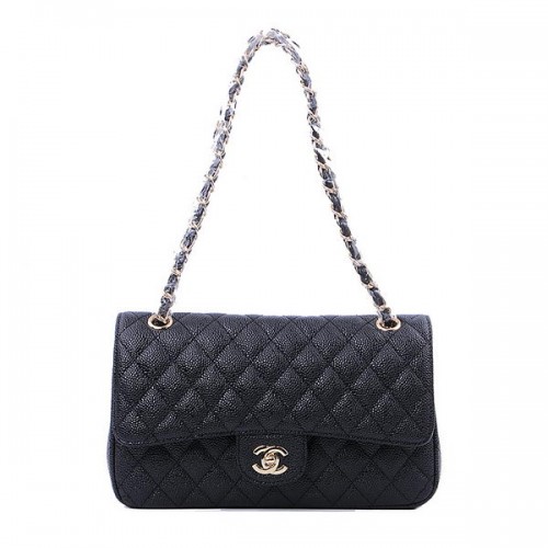 Geantă Chanel 2.55 Series Classic Flap 1112 Negru Model Cannage Auriu