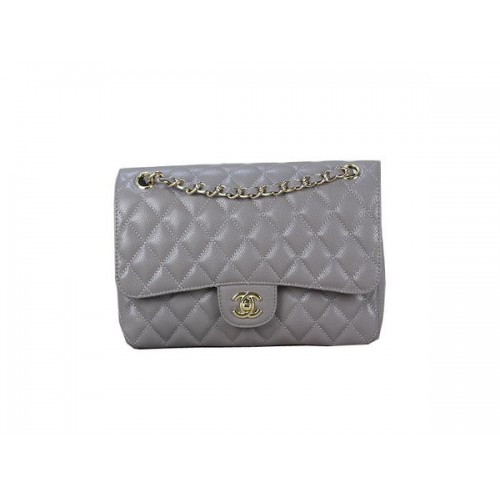 Geantă Chanel 2.55 Series Classic Flap 1112 Gri Original Cannage Model Piele Auriu