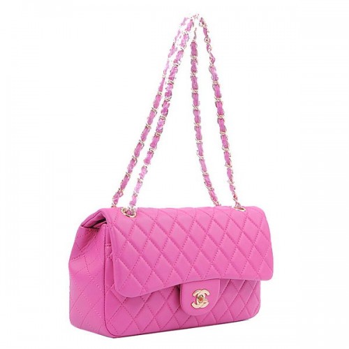 Geantă Chanel 2.55 Series Classic Flap 1112 Piersică din piele de oaie aurie